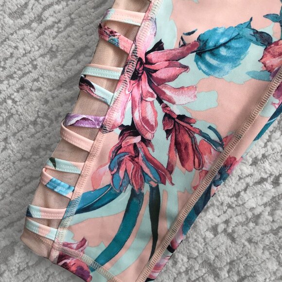 Ideology Peach Tropical Floral Leggings - Picture 8 of 11